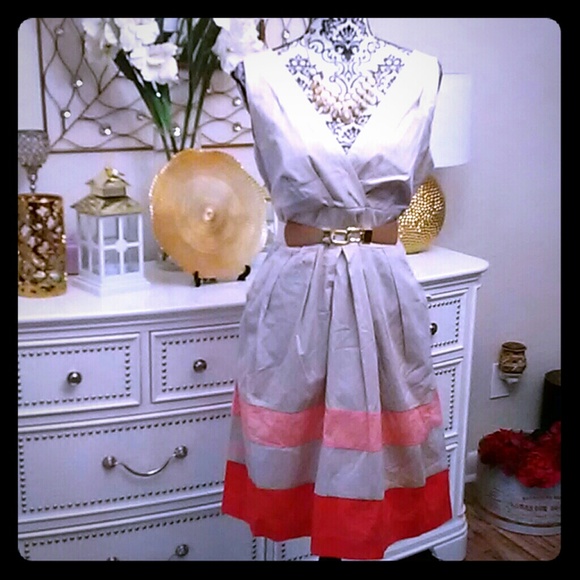 corey p Dresses & Skirts - Tan & Pink Dress